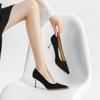 Professional OL High Heels Stiletto Heel Pointed Leather Temperament Single Shoes Commuter Women's Shoes
