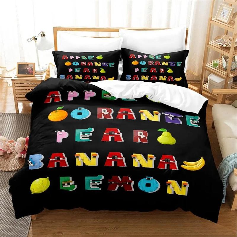 3D Print Cartoon Alphabet Lore A-Z Bedding Set Boys Girls Twin Queen Size Duvet Cover Pillowcase Bed Kids Adult 2/3pcs