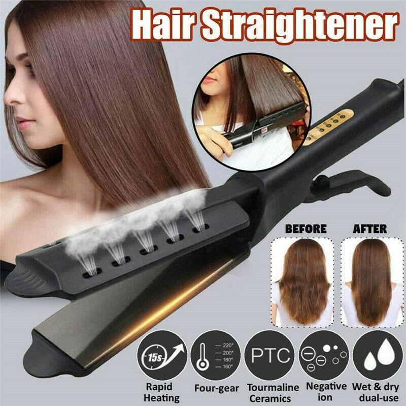 Professional Salon Uk Ceramic Steam Tourmaline Ionic Flat Iron Straightener Hair