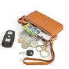 Women's Genuine Leather Coin Purse: Handheld Cowhide Wallet with Multi-Card Slots and Keychain