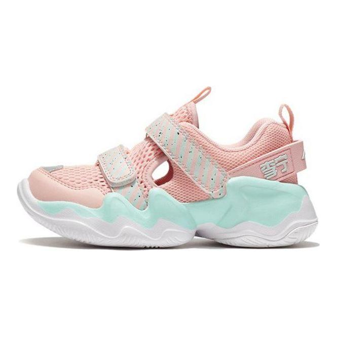 Li Ning Kids Low Top Reflective Sports Casual Shoes Kids Casual Shoes Pink Green YKNS048-2