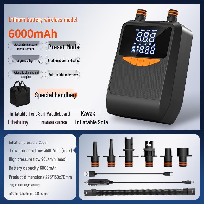 Portable Wireless Air Pump for EVs, Outdoor Tents, SUP Boards & Kayaks