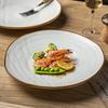 Fabric Texture Plate, High-End Nordic Style Ceramic Plate, Western Pasta Steak Plate, Salad Plate, Slightly Flawed