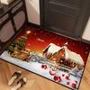 Christmas Santa Tree Snowflake Carpet Soft Non-slip Mat Rug for Living Room Entryway Home Decoration Durable Easy-Clean Decor