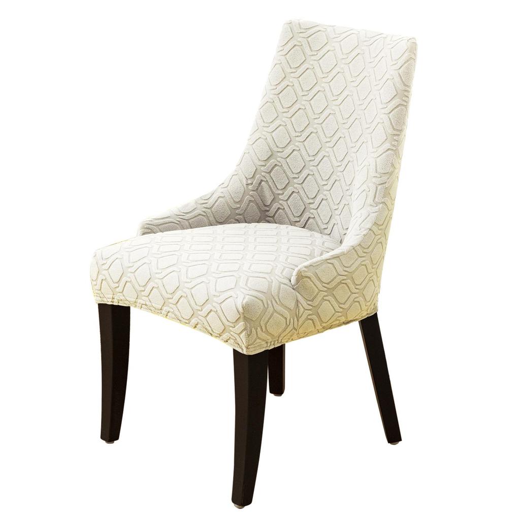 Solid Color Knitted Jacquard Chair Cover for Banquet and Home Decor, Fits Irregular Armchairs
