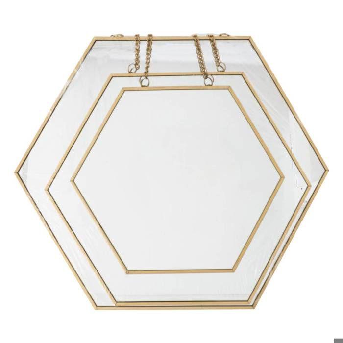 Set de 3 miroirs doré L20 25 30cm - Atmosphera createur d'interieur
