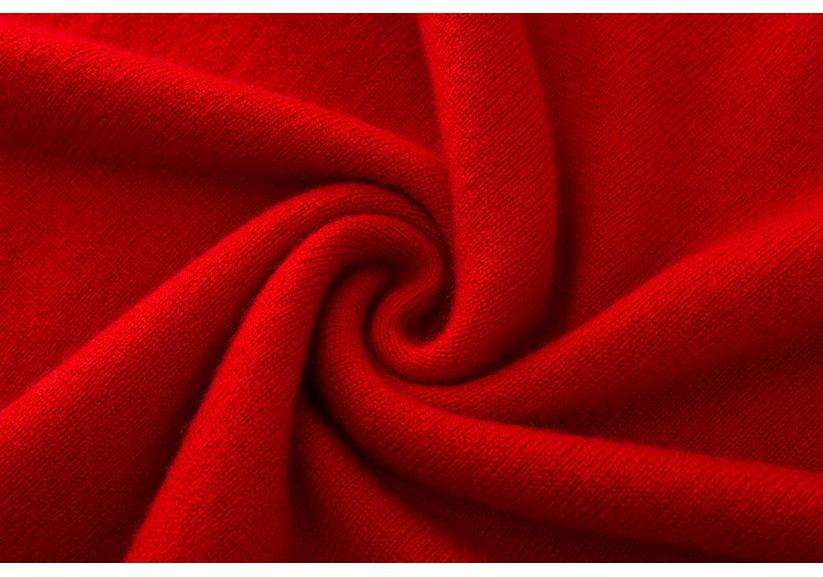 Ordos City Red Pure Wool Sweater for Women - Loose Slimming Autumn/Winter Half-High Collar