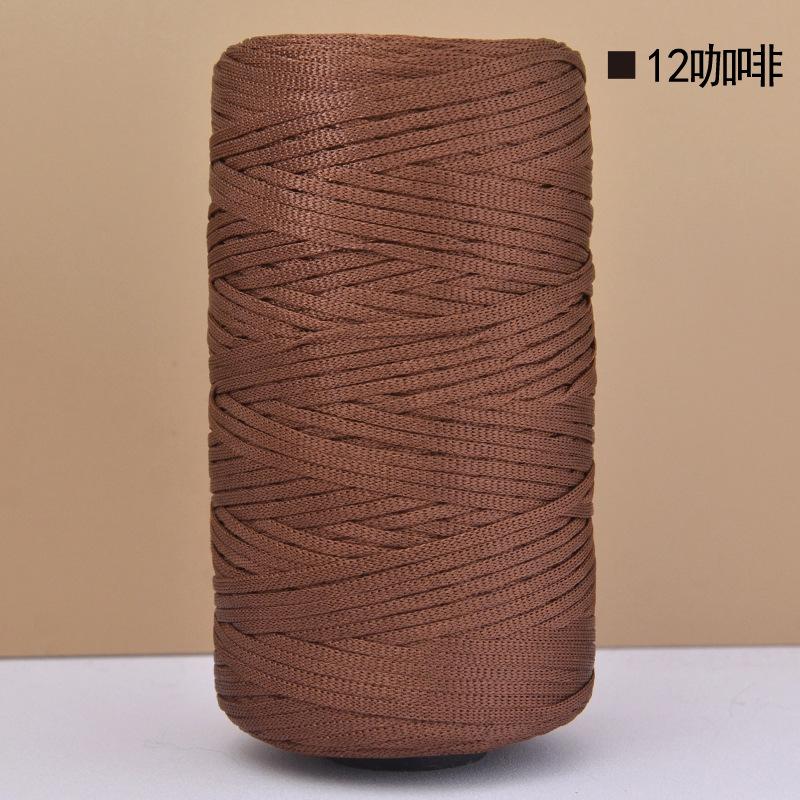 Mercerized Cotton Linen Light Body Ice Silk Flat Belt Wool Hand-Woven Crocheted Diy Hook Bag Hat Seat Cushion Hollow Thread