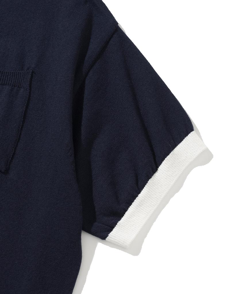 KNITTED Donut Pocket Round Knit Navy
