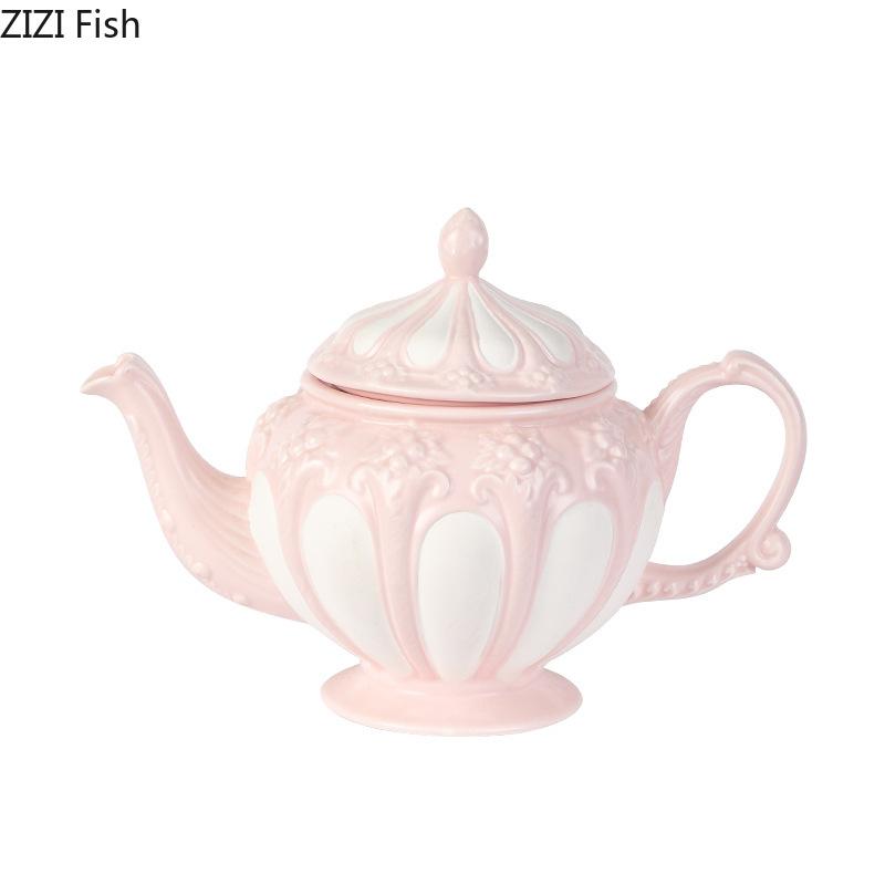 Floral Reliefs Classical Ceramic Cup&saucer Teapot Dining Table Coffee Mug Milk Mugs Afternoon Tea Teacup Fruit Juice Container