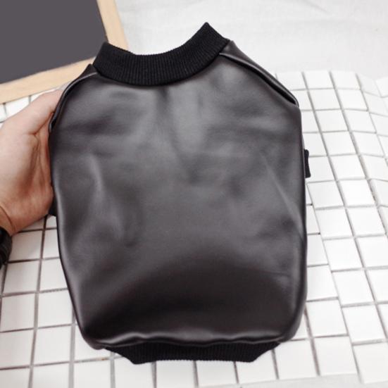 Yousheng Haustierjacke Reißverschluss Design Winddicht Mode Hund Kunstleder Jacke Mantel für Französische Bulldogge