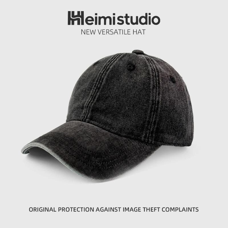 25 Early Autumn New Washed Cotton Baseball Caps Children's Sunshade Face Small Soft Top Solid Color Sunscreen Cap