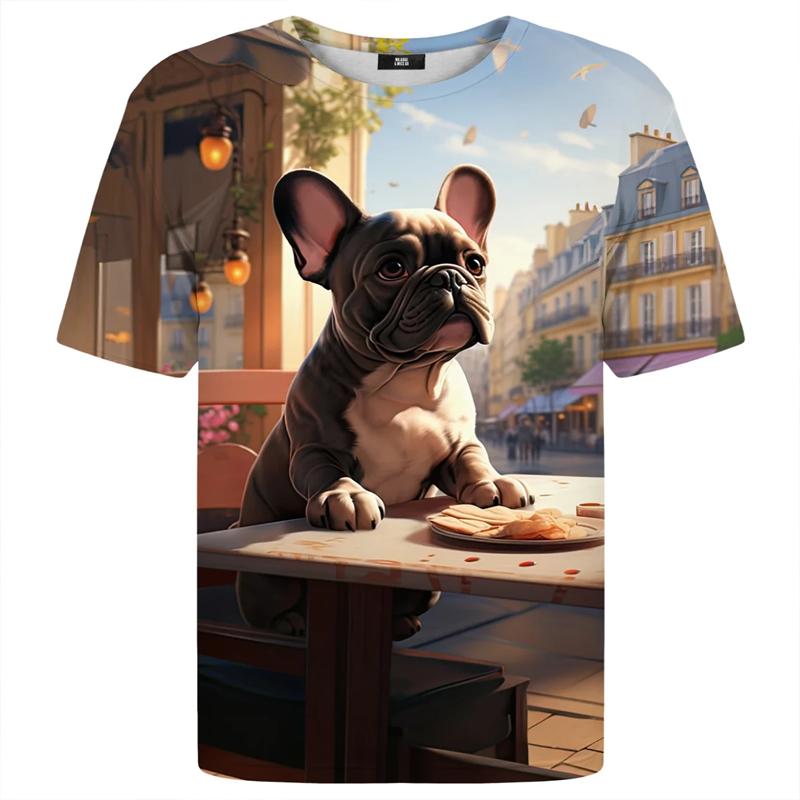 Harajuku Style Street Men Daily Cartoon Tshirts Funny Anime Dogs 3D Printed Corgi Casual