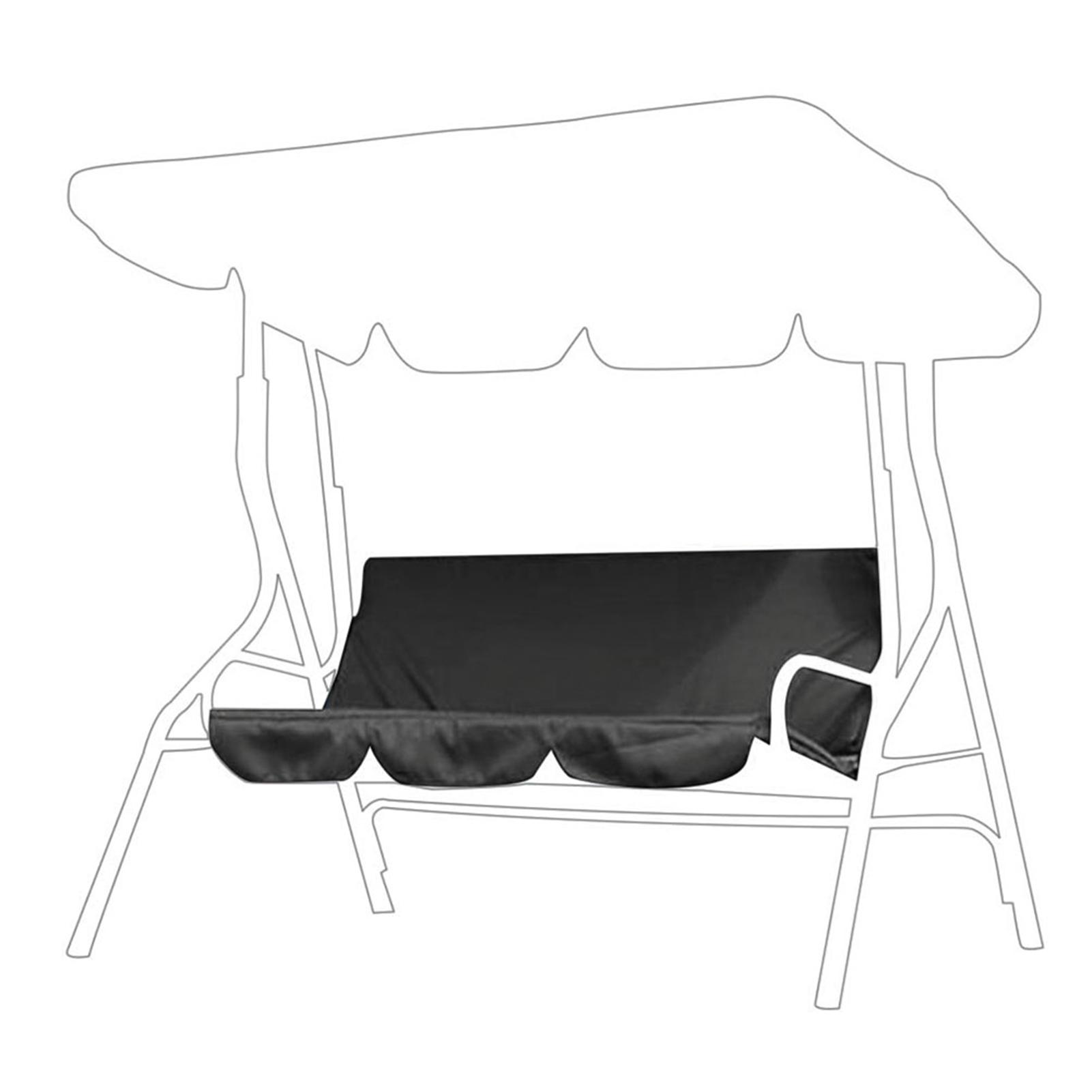 

Garden Courtyard Outdoor Waterproof Polyester Taffeta 3 Seats Swing Chair Hammock Seat Cushion Cover black