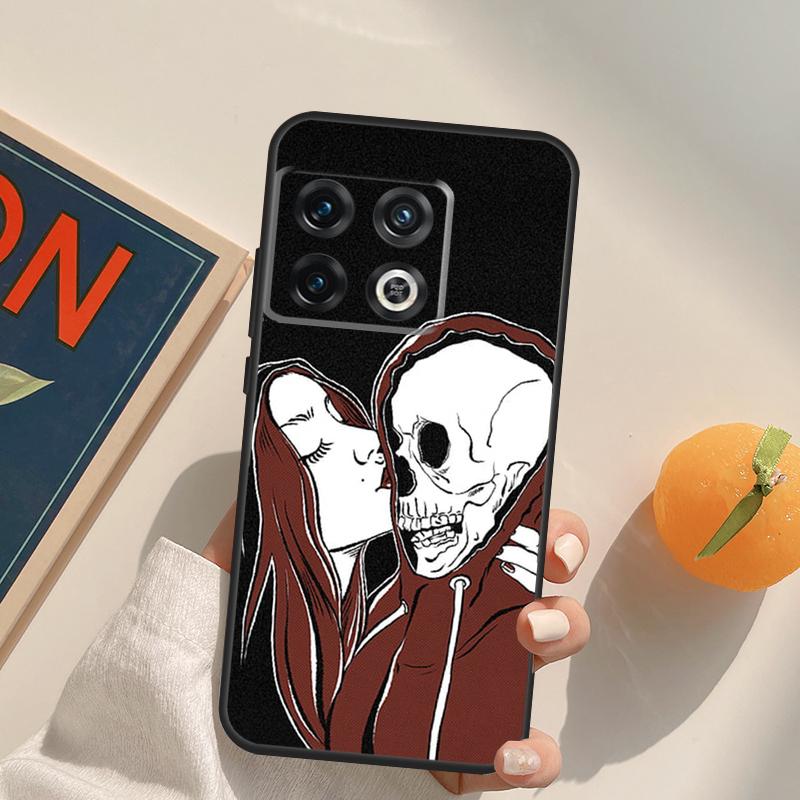 Skeleton Skull Kiss Case For OnePlus 13T 10T 10R 12R 13R 15 13 12 11 10 9 Pro Nord CE 5 2 3 4 Lite N20 N30 Cover