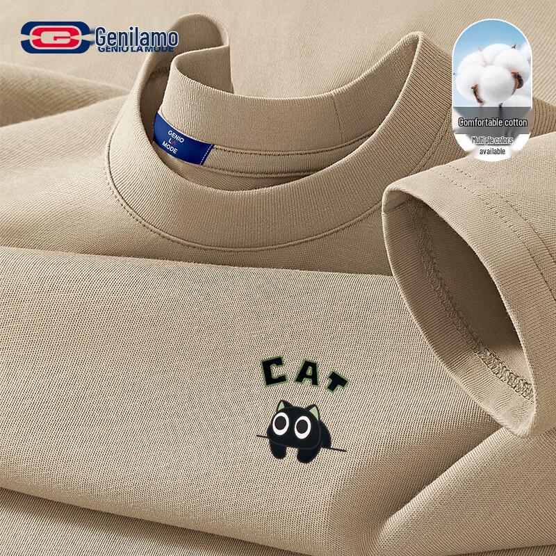 GENIOLAMODE Men s Loose Fit Long Sleeve T-Shirt M