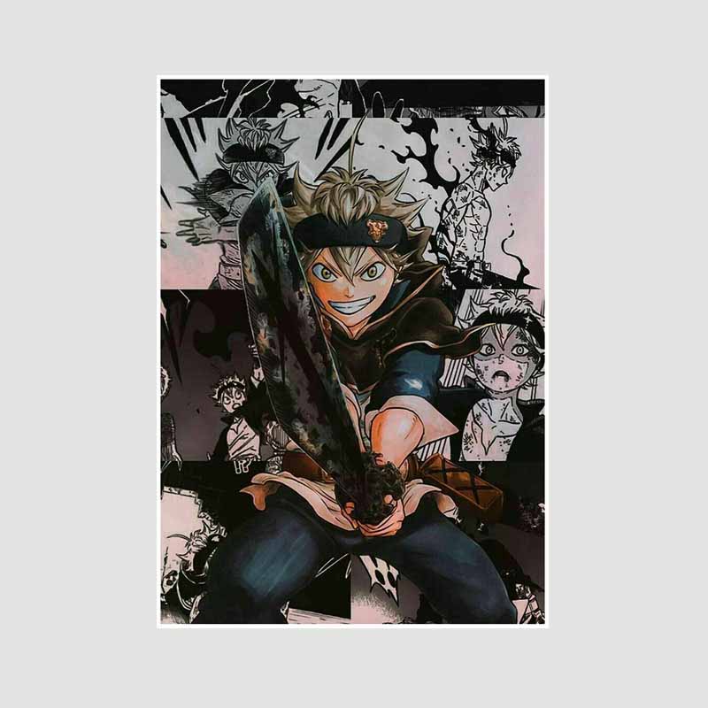 DIY Bar Home Decor Mural White Paper Classic Anime Black Clover Yami Posters HD Prints Living Room Decoration Painting Pictures Gifts