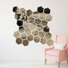 12 Geometric 3D Hexagon Mirror Wall Sticker Home Decor Enlarge Living Room Removable Safety 3 Sizes DIY Wall Stickers