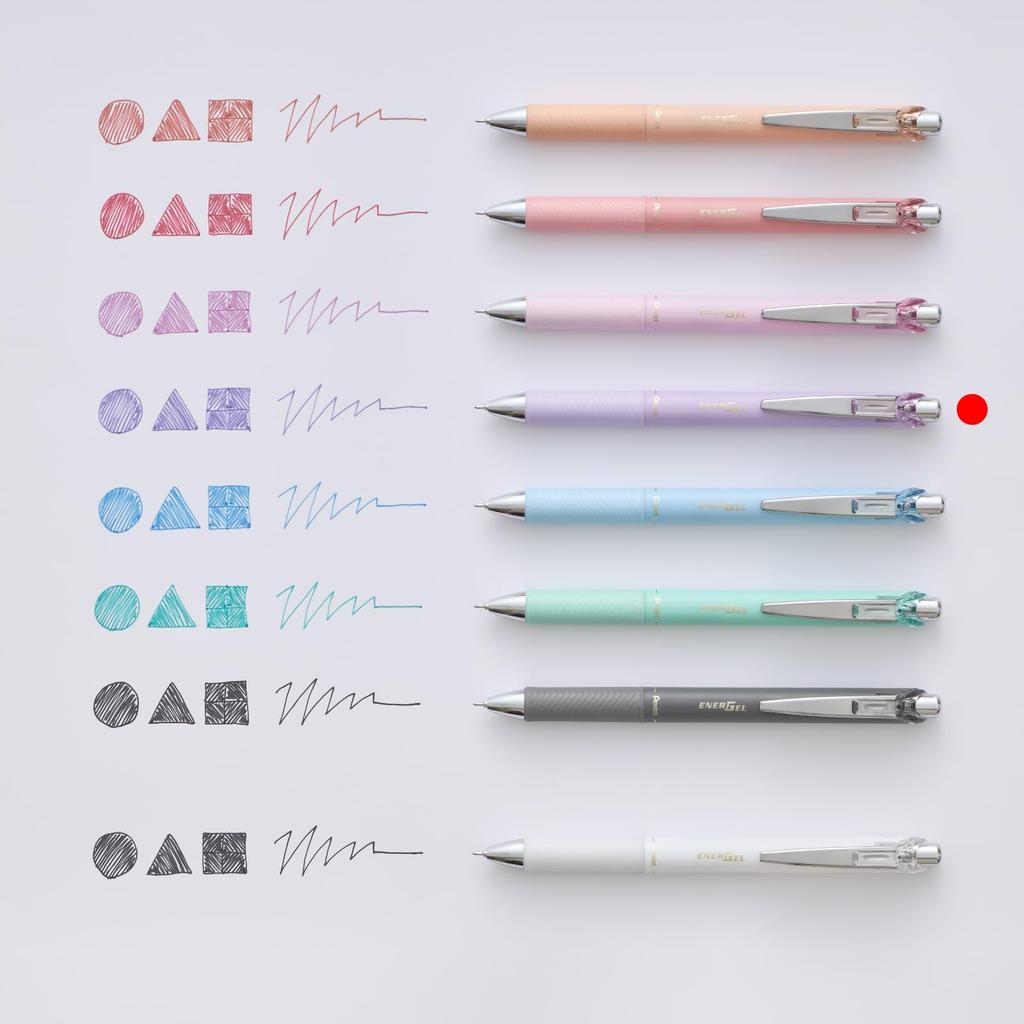 PENTEL EnerGel Kohare Gel Ink Ballpoint Limited Hydrangea 10 Pens 0.5mm Pen, Edition, Purple, (BLN75KH-V5(10))