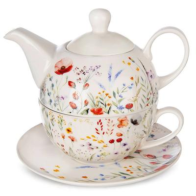 Dzbanek Porcelanowy Maki Z Filiżanką Do Zaparzania Picia Kawy Herbaty Ziół