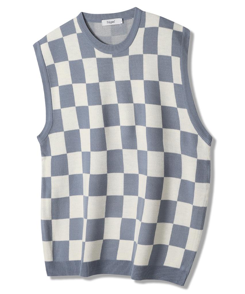 Polygram Board Check Knit Vest - 4 Colors