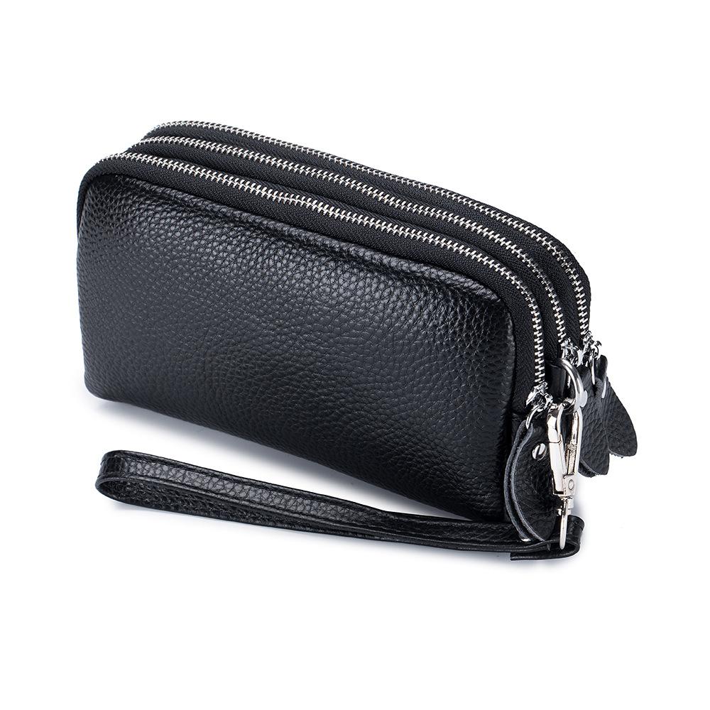 Fashion Long Wallet  genuine leather Clutch Walllet Phone Pocket Casual Organizer Clutches Rfid Purse phone bag red