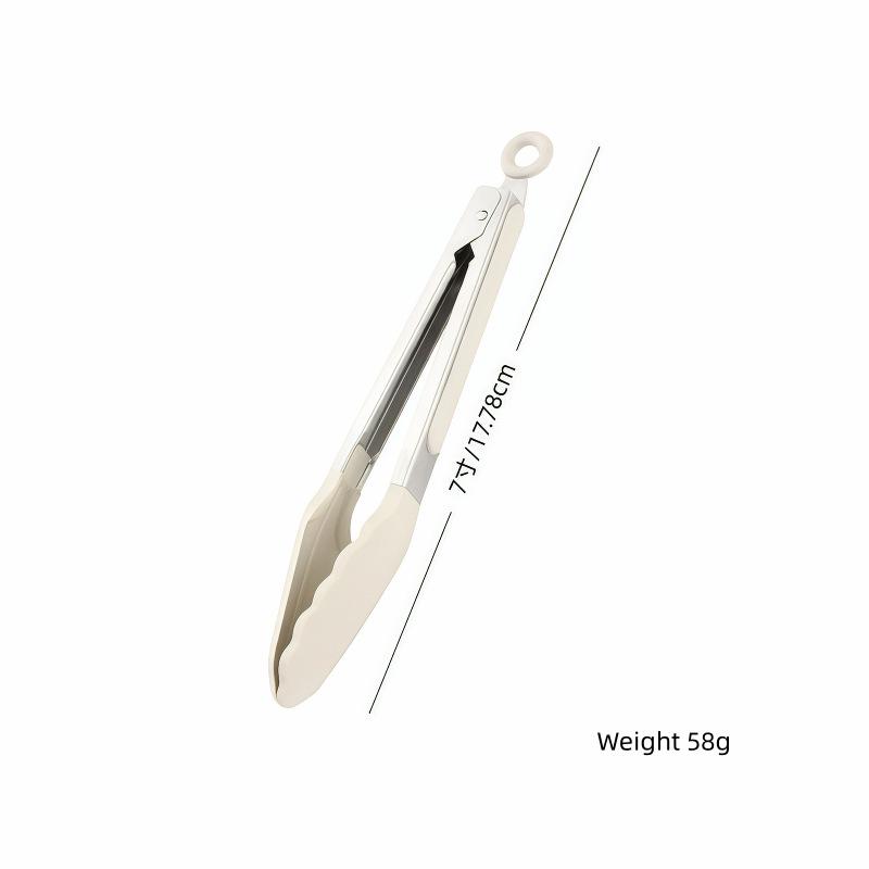 High-Temperature Resistant Stainless Steel Silicone Kitchen Tongs for Stir-Frying and Grilling