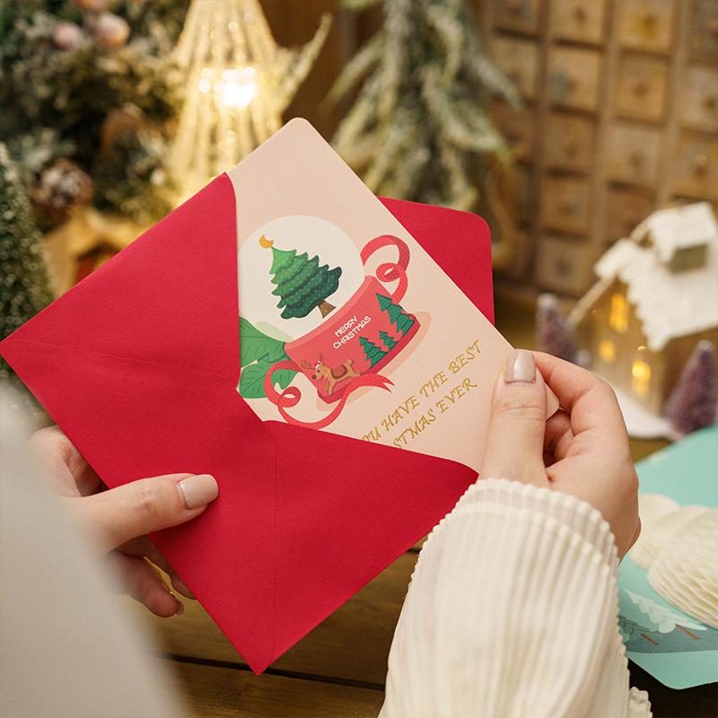 Entzückende 3D-Cartoon-Weihnachts-Waben-Grußkarte - Festliche Szenendekoration & Geschenkbotschaftskarte