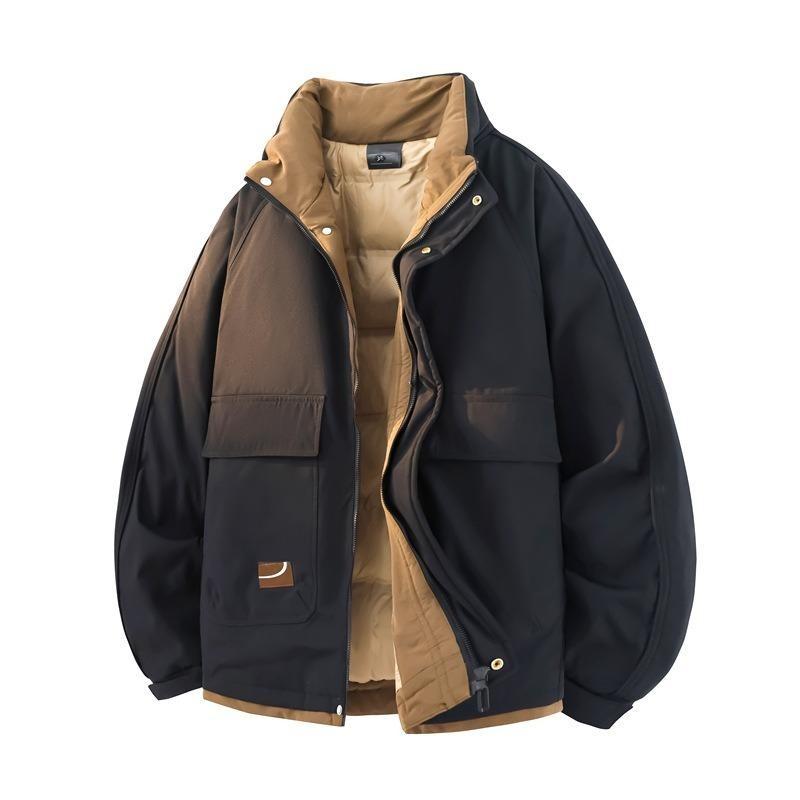 Down Jacket% White Duck Down Men's Winter New Anti-wrinkle Stand-up Collar Loose Men's Cold-resistant Jacket