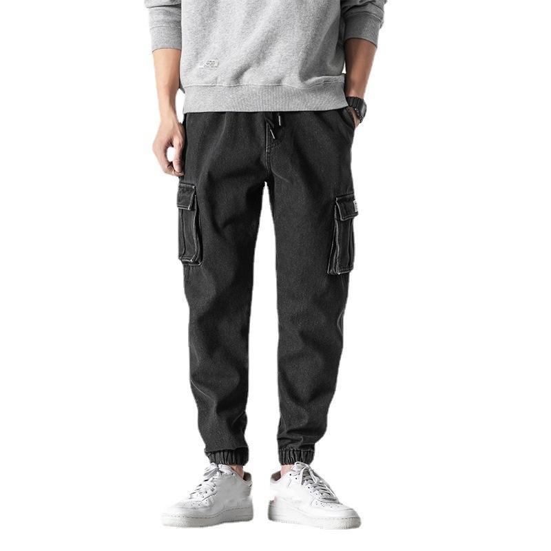 

Мужской стрейч повседневный большого размера комбинезон корейские джинсы мужские свободные осенние гаремные длинные брюки 8XL чёрный