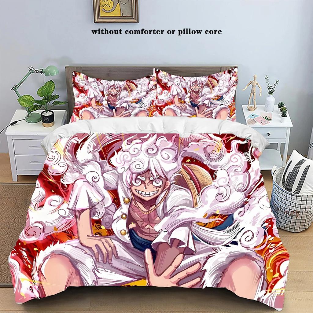 Anime One Piece Duvet Cover Set Comfortable and Warm Bedding Set for Decorating Your Bedroom and Enhancing Home Life Teens Gifts
