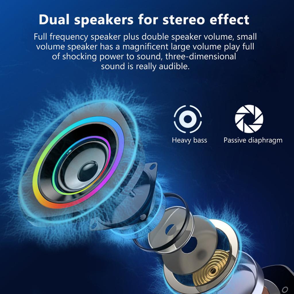 SADA Home Speaker Set Desktop PC Computer Speakers 3.5mm Wired Laptop Speakers USB Powered Sound Box with RGB