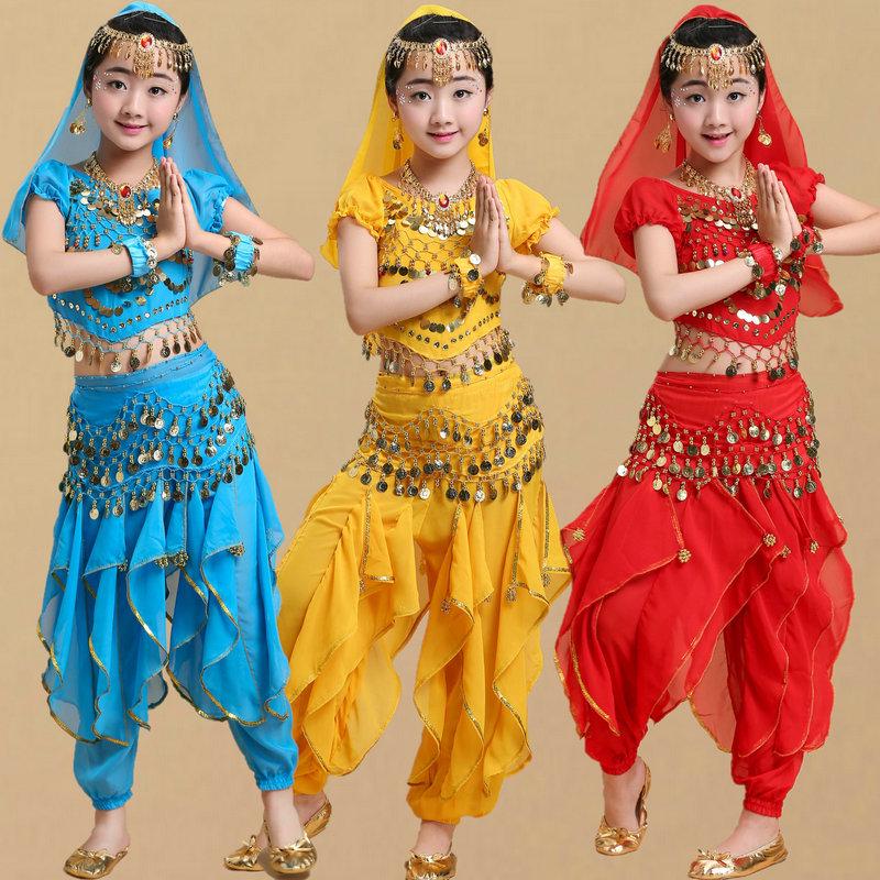 Ethnische Tanzkostüme für Kinder: Xinjiang, Bauchtanz, Indisches Performance-Outfit für Mädchen