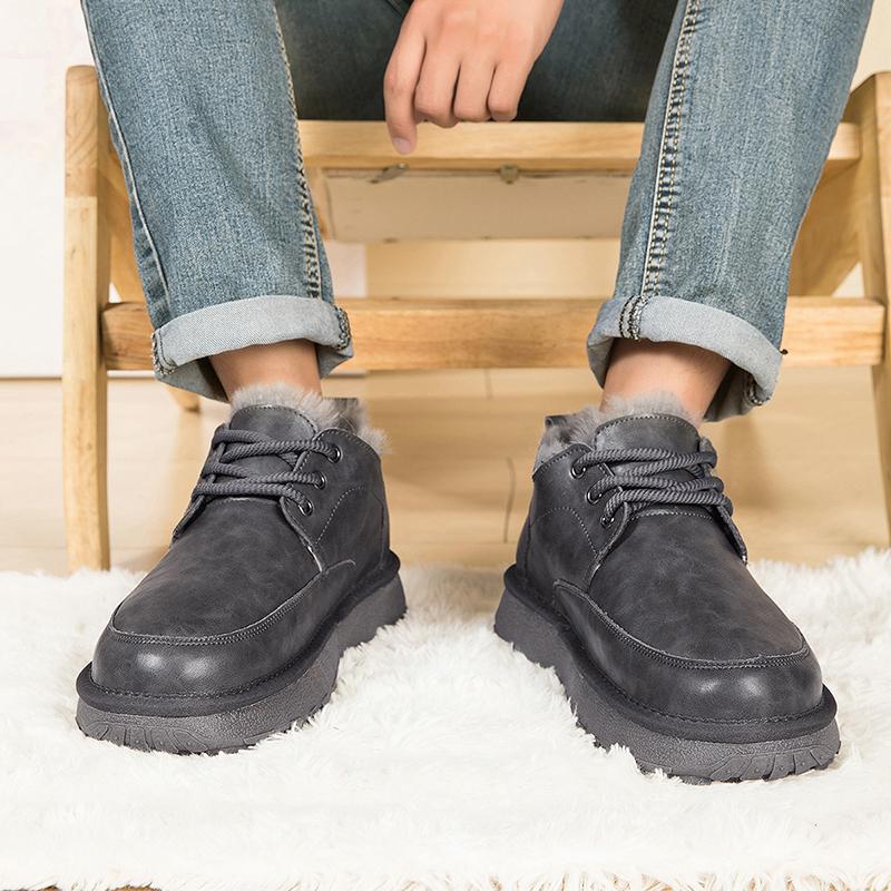 Men's Snow Boots, Sports Shoes, Winter Men's Thickened Plush Warm Ankle Boots, Anti-slip Outdoor Shoes,Snow Boots, Walking Shoes