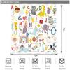 Kids Alphabet Shower Curtains For Bathroom Decor Abc Educational Learning Tool Baby Cartoon Animals Colorful Girls Boys Printed