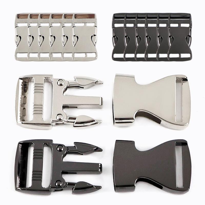 Meetee 2/5Pcs 20-38mm Metal Quick Release Buckle Backpack Side Clip Buckles Safety Webbing Adjustable Clasp Carabiner Accessory