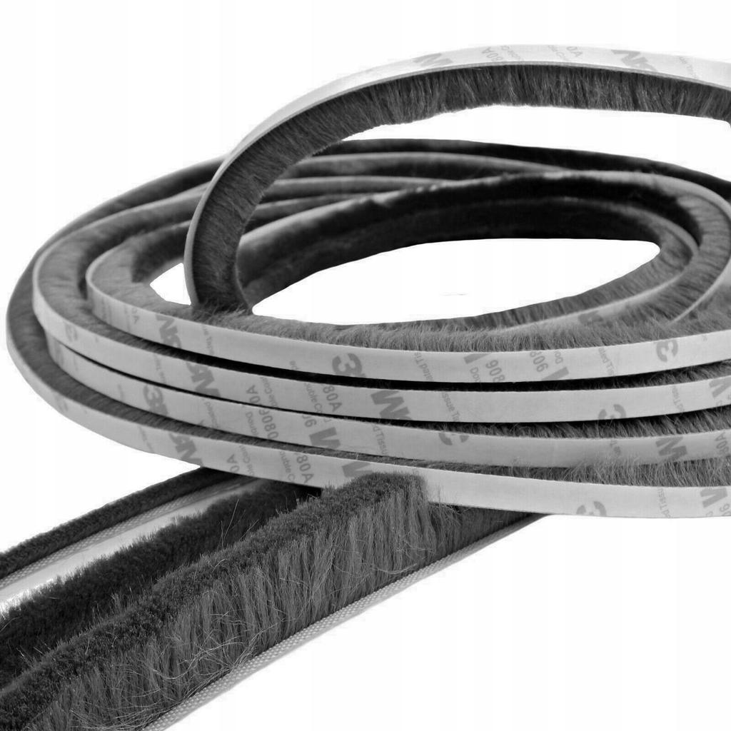 Self-adhesive Brush Seal 7x12mm 1m Gray for Doors and Windows
