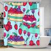 Retro Cake Print Shower Curtain Cute Cartoon Kitchen Decor for Bathroom High-Quality Home Accessories