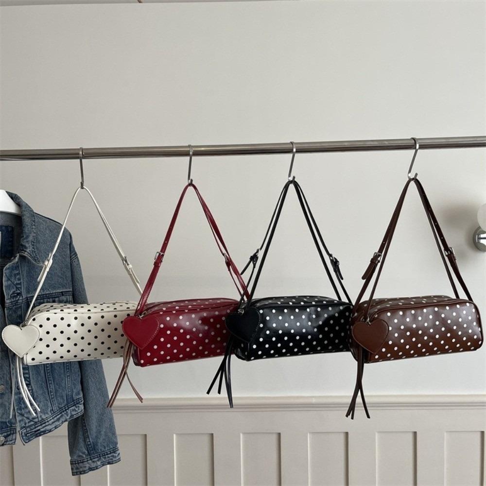 Verstellbare Träger Polka Dot Umhängetasche PU-Leder Crossbody-Tasche INS Tragetasche Dating
