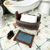 3Pcs/Set 1:12 Dollhouse Miniature Wooden Barrel Washboard Brush Laundry Scene Micro Landscape Ornaments Pretend Play Toys