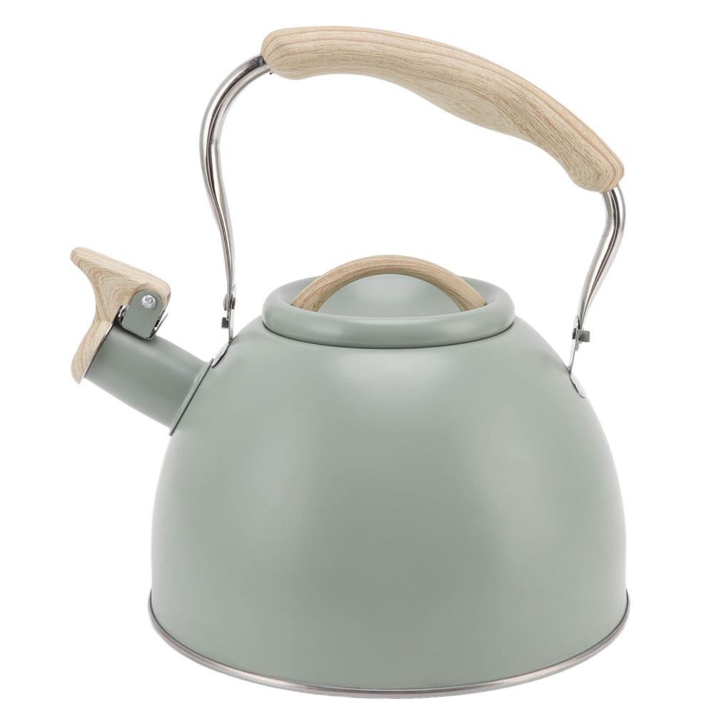 Stainless Steel Whistling Tea Kettle Light Green Stainless Steel Teapot Whistling Teapot  Home Use