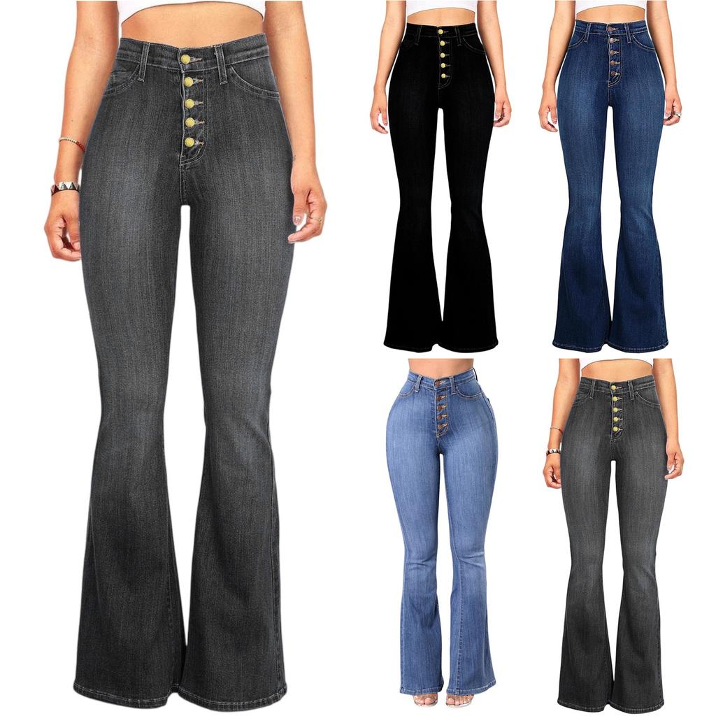 Women's Jeans Casual Solid Color Casual Pants Versatile Slim Fit  Jeans