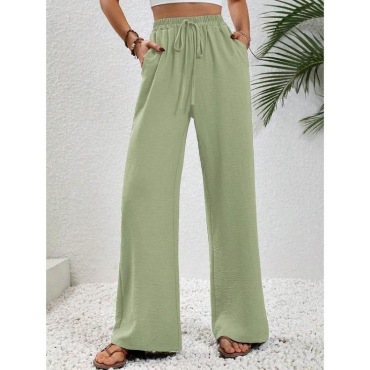 Women's Casual Comfortable Wide Leg Long Pants Solid Color Versatile