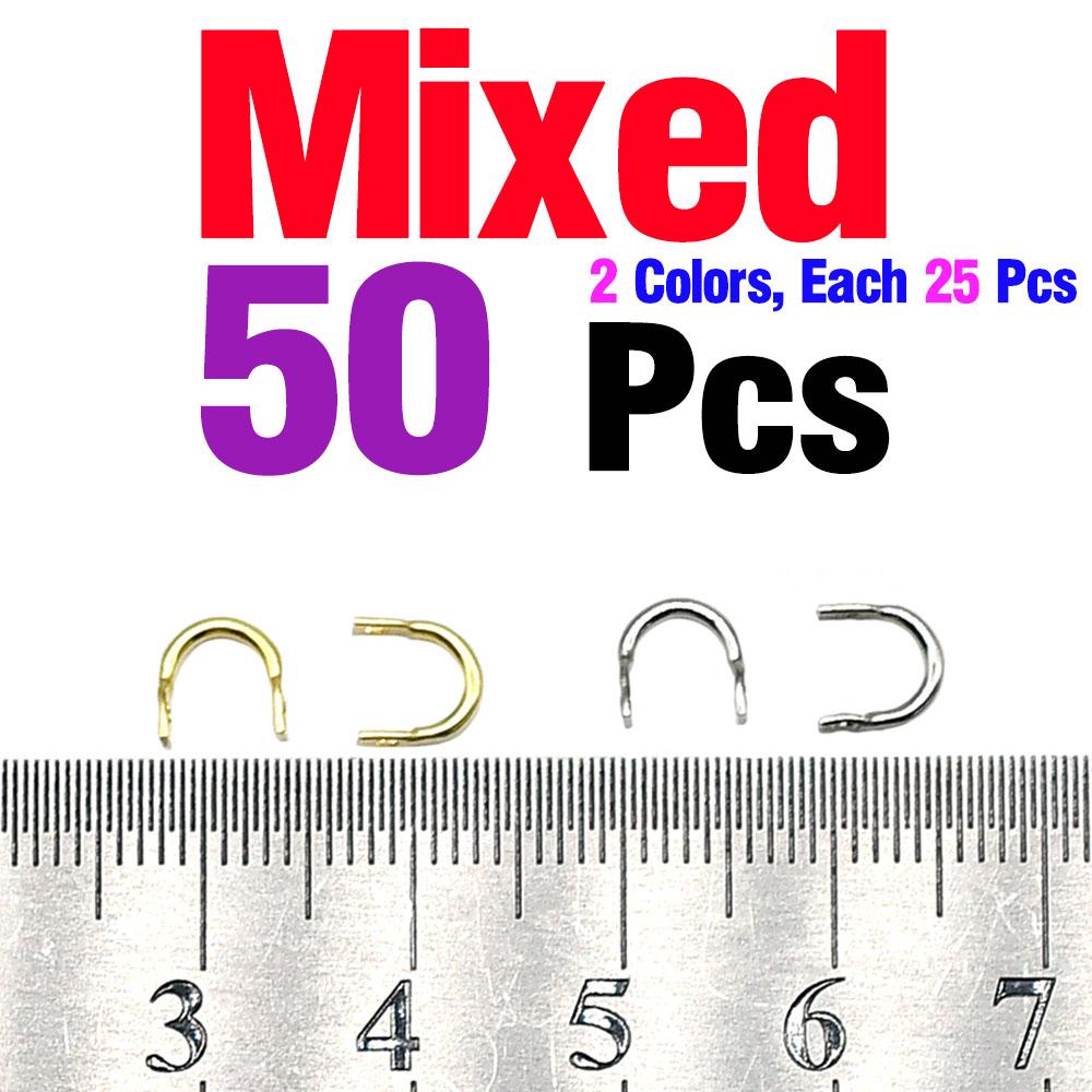 MNFT 50Pcs Brass Fishing Clevis Easy Spin Spinner Clevis Fishing Spoon Spinnerbait Lure Accessories DIY Making Fishing Tackle