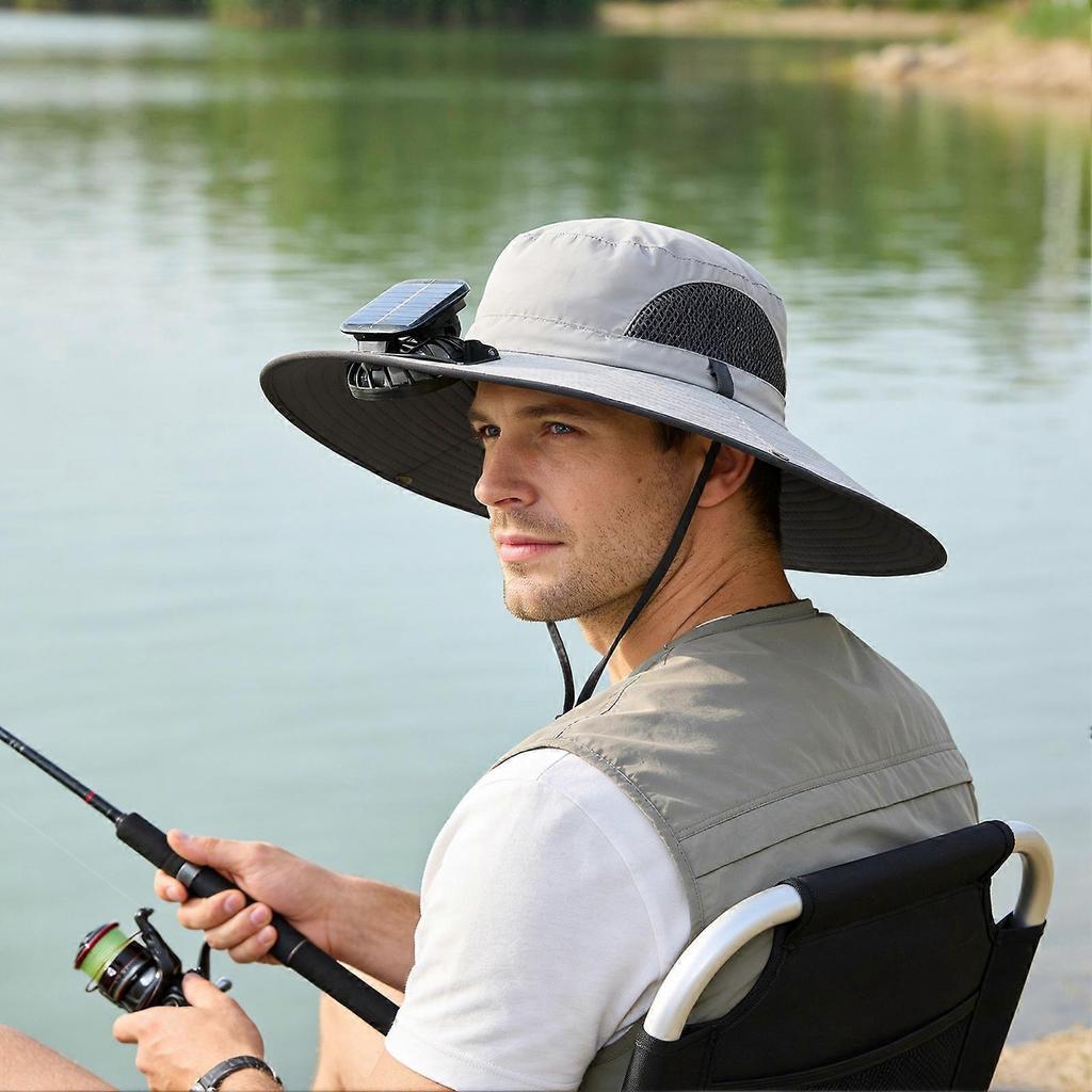 Sonnenhut für Damen und Herren – Solarbetrieben & Verstellbar – für Strand & Camping