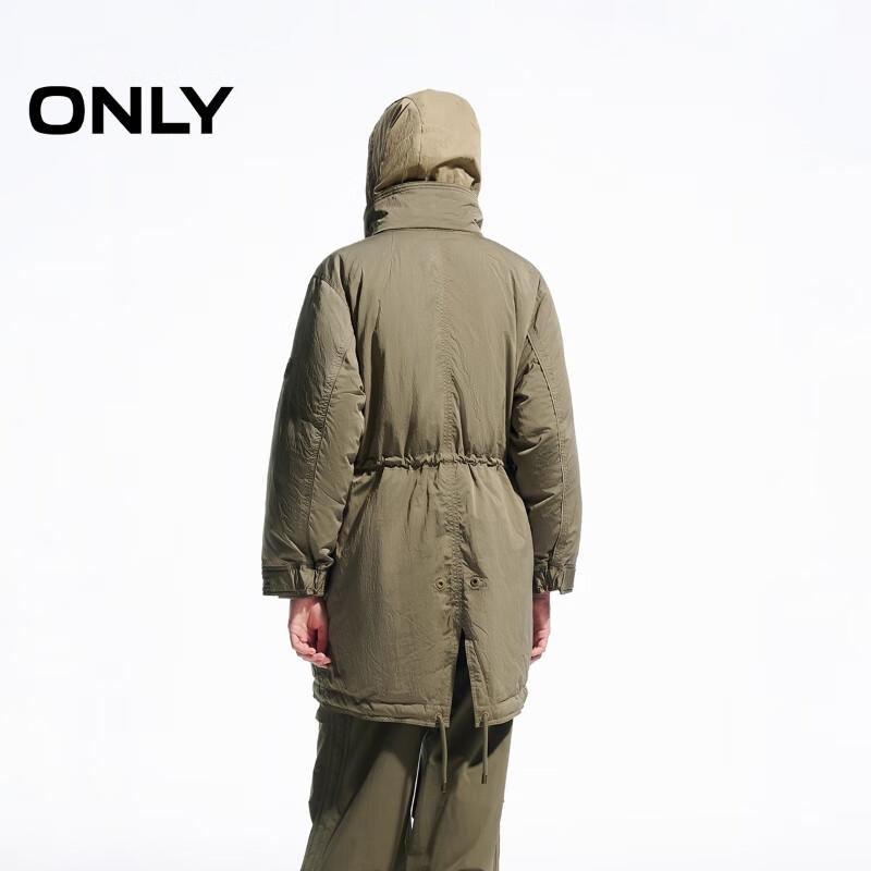 ONLY Women's 90% White Duck Down Minimalist Stand Collar Parka