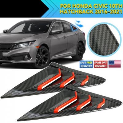 For Honda Civic Type R Hatchback  2016- Rear Side Vent Window Louver Cover