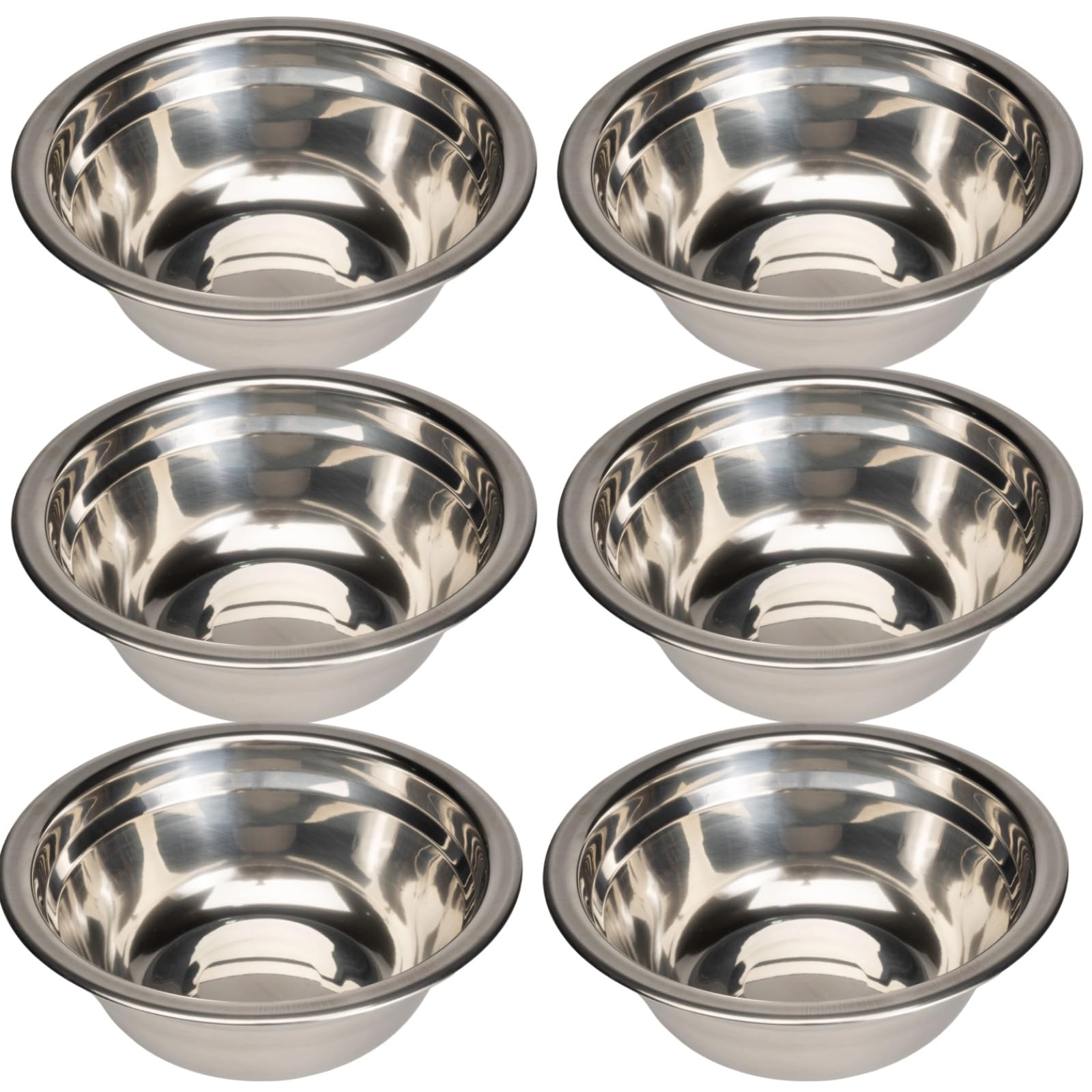 

Набор мисок для домашних животных из нержавеющей стали Rubonarie, набор из 6 предметов для собак и кошек, диаметр 14 см, серебристый