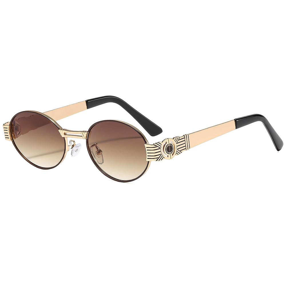 New Retro Oval Gradient Women Sunglasses  Personality Luxury Frame Design Punk Street All Match Men Uv400