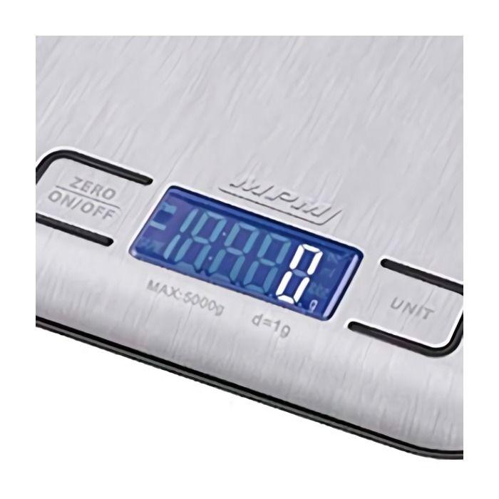 Balance de cuisine numérique acier inoxydable, haute précision 1g, jusqu'à 5kg mpm mwk-02m argent